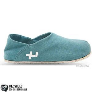 OTZ SHOES OTZ-300GMS ESPADRILLES IN MAUI BLUE COURSE LINEN WITH CORK SIZE EU 36